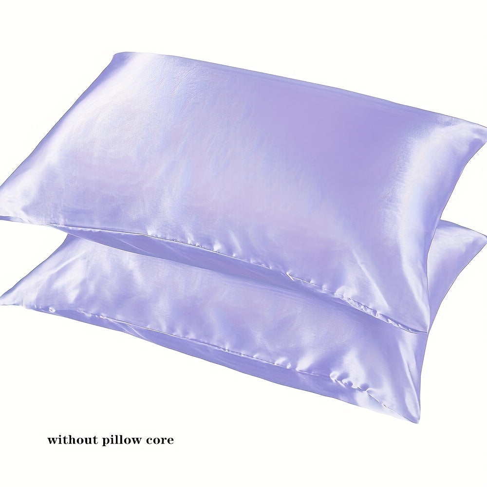 1 set of Satin Pillow Cases in a Solid Color, made with Silky Soft and Breathable material. These Pillowcases feature an Envelope Closure for a smooth and luxurious feel. Perfect for use in the Living Room, Bedroom, or Hotel, these Pillow Covers do not