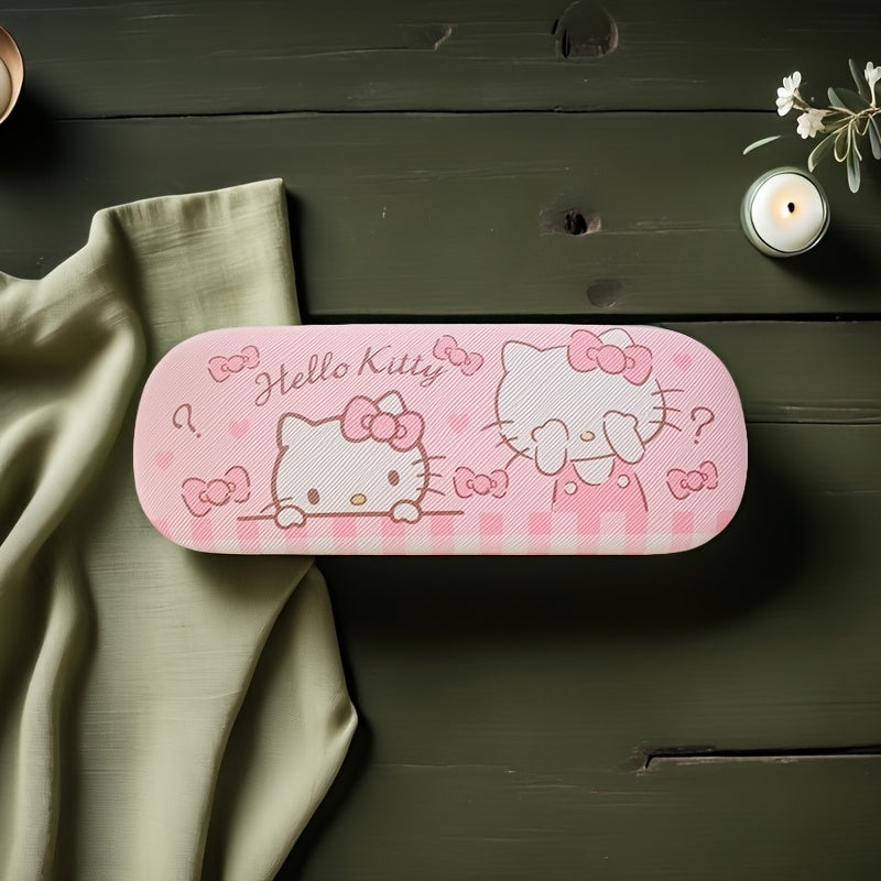 Hello Kitty Glasses Case crafted from faux leather with scratch-resistant features, perfect for keeping eyewear safe and stylish. Ideal for gifting to her during any festive occasion.