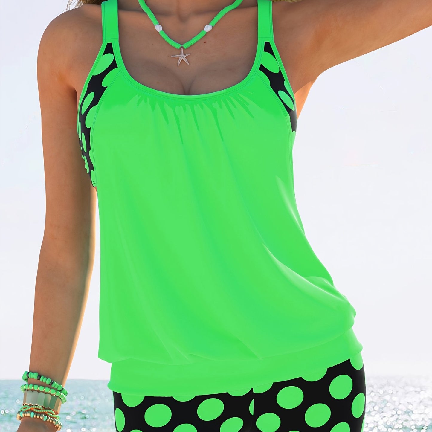 Polka Dot Tankini Set for Women