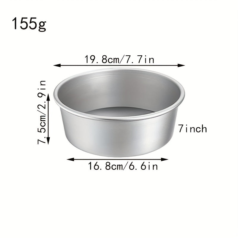 Thickened 8-Inch Round Oven Cake Mold with Solid Bottom for Household Use - Made of Anodized Aluminum, Perfect for Chiffon Cakes