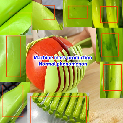 Multipurpose kitchen slicer for tomatoes, lemons, and more. Made of durable plastic for home and restaurant use. Includes round fruit tongs, egg slicer, and other kitchen tools.