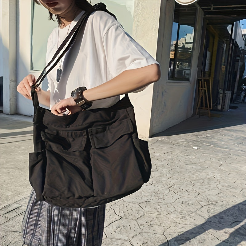 Retro Crossbody Bag with Multiple Pockets