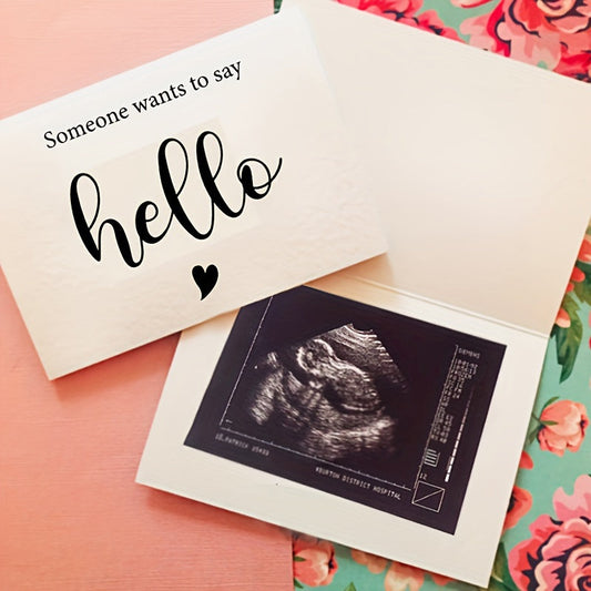 Exciting News to Share: Pregnancy Announcement Card with Envelope, Perfect for Family, Husband, and Grandparents