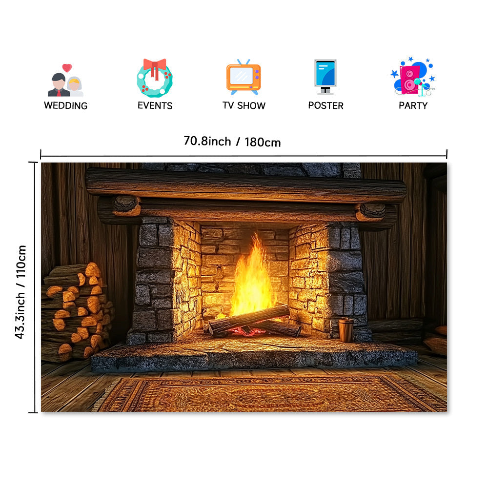 Transform any space with this versatile 1pc Multifunctional Fireplace Flame backdrop. Perfect for enhancing holiday celebrations, family photos, or seasonal events. This beautiful and reusable backdrop is easy to set up and adds charm to every occasion.