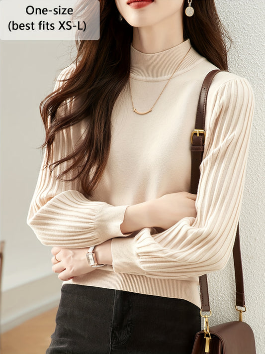 2024 Half-high Collar Ribbed Bottoming Shirt, Light Luxury and Fashionable, Slimming Fit, Versatile Casual Wear for Autumn and Winter, Long Sleeve Turtleneck New Style.