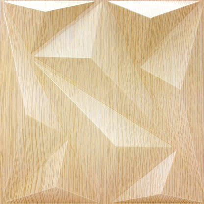 33 PVC 3D Diamond Wall Panels measuring 11.7" x 11.7" for interior wall decor in various rooms and settings.