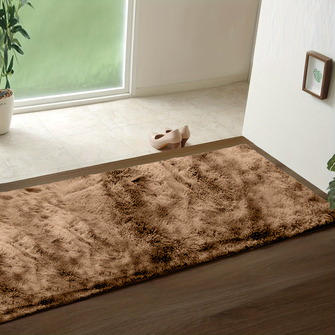 Soft fluffy shag area rug designed for living rooms and bedrooms. This cute luxury carpet is perfect for adding warmth and style to your home decor. The non-slip rug is also machine washable for easy maintenance. Ideal for adding a touch of comfort and