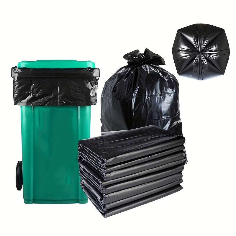 100 large-capacity trash bags for industrial waste, lawn and leaves, and extra large outdoor contractor trash can liners. Perfect for commercial trash bags in outdoor large bins for garbage cans.