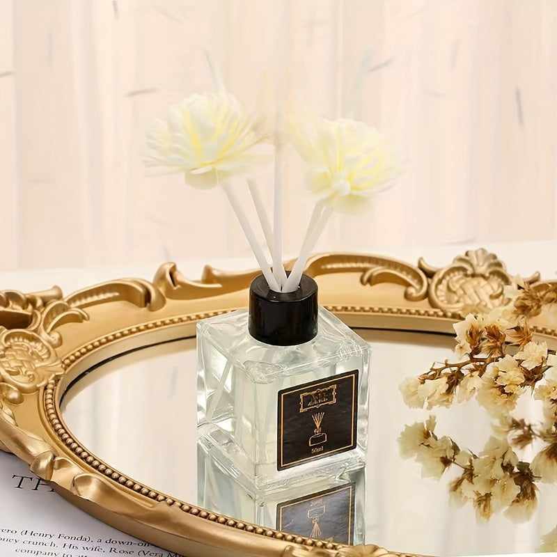 50ml Flameless Reed Diffuser Set with Essential Oil Fragrance, Dried Flowers - Ideal for All Seasons, Perfect for Bedroom, Living Room, Hotel Decor, Christmas, Thanksgiving.