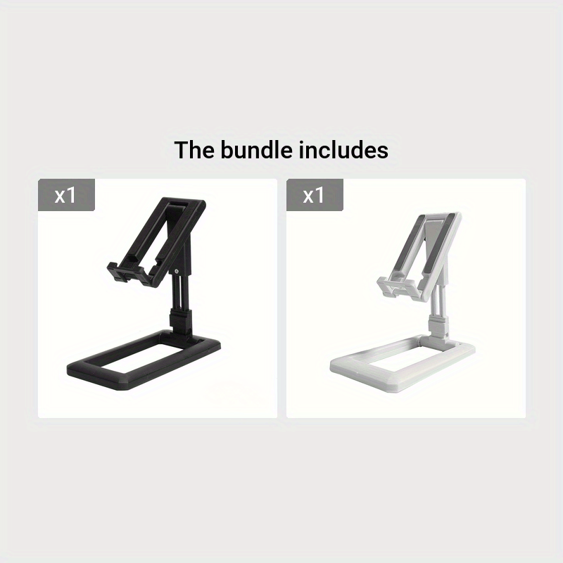 Portable, foldable phone stand made of durable, high-quality plastic, suitable for all devices.