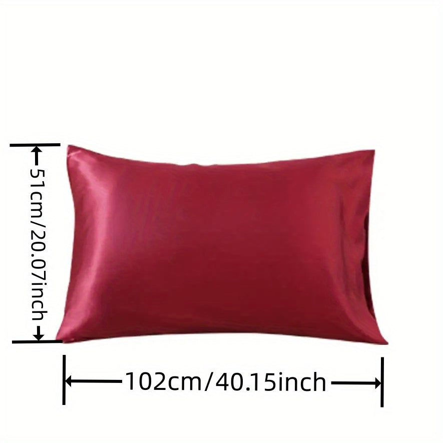 2 ta Luxurious Satin Pillowcase to'plami turli ranglarda - Yumshoq va havo o'tkazuvchi, oddiy parvarish uchun konvert yopilishi va zipper bilan - Yil davomida foydalanish uchun ideal (Yostiq qo'shimchalari kiritilmagan), Satin Pillowcase to'plami