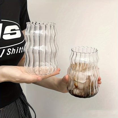 6pcs Medieval style glass cups, 500ml Water cups for various beverages, suitable for all seasons.