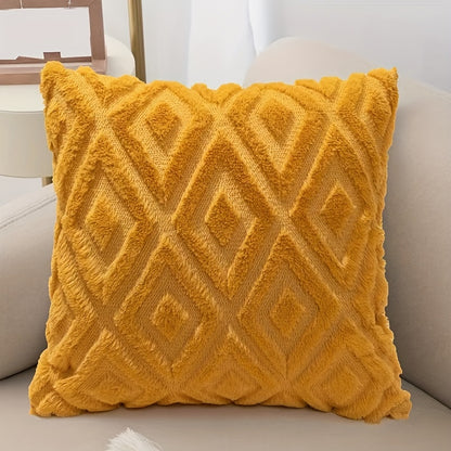 Plush quilted embroidered throw pillow covers for various room and car decor.