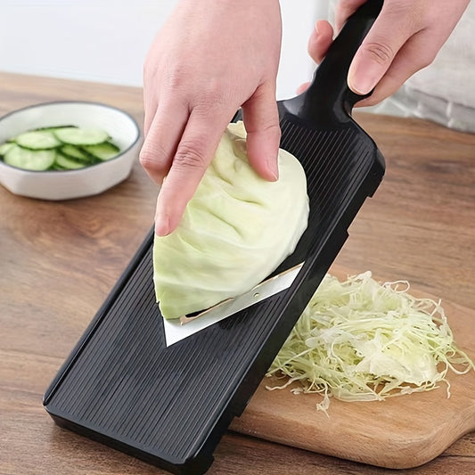 Cabbage stainless steel shredder for slicing vegetables like potato, lemon, cucumber, and radish for salads.