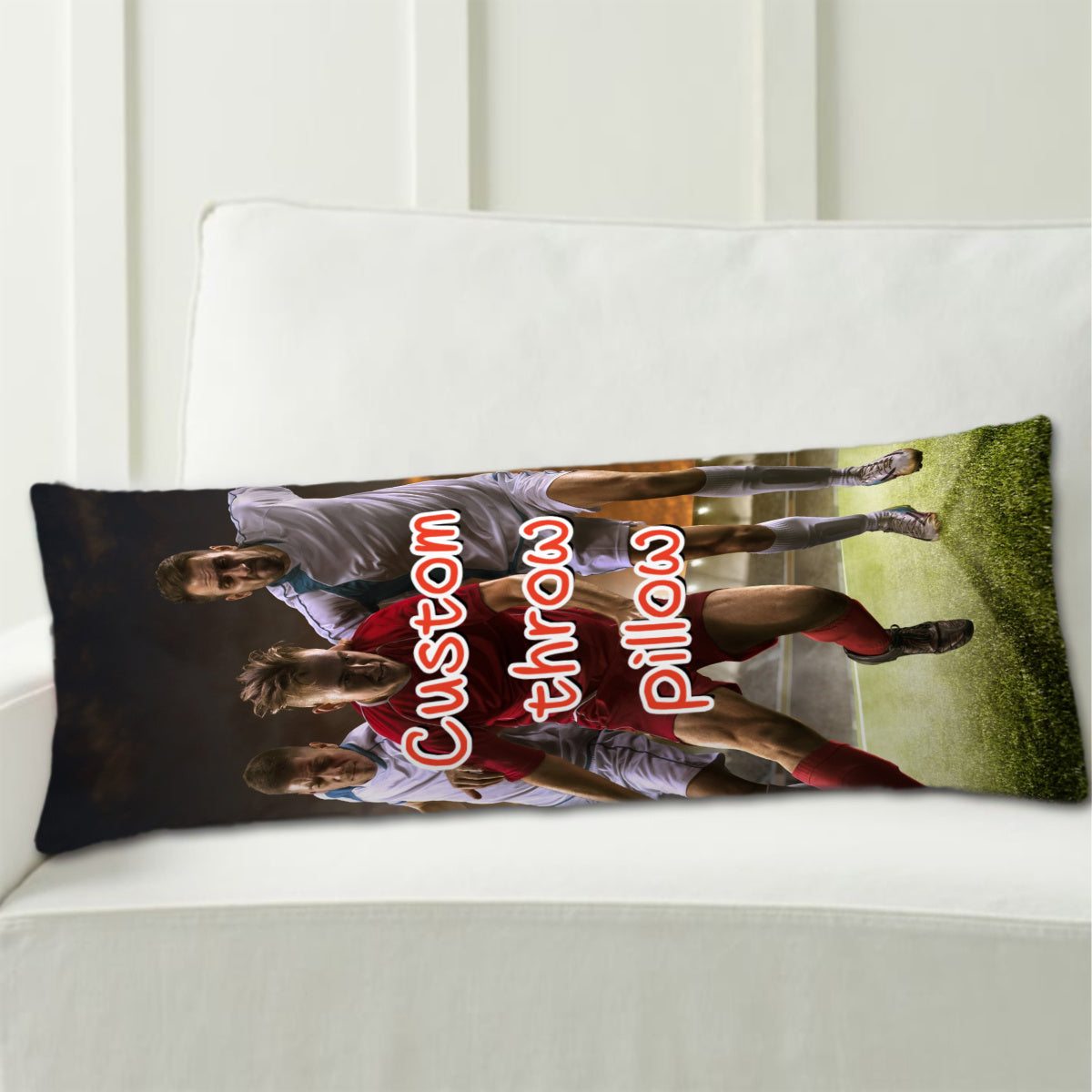 Personalized Extra Long Body Pillow measuring 50.8x137.16 cm, with Custom Plush Throw Pillowcase, Double-Sided Printing in Various Colors. Does not include Insert. Perfect for showcasing Anime, Family, and Idol Photos.