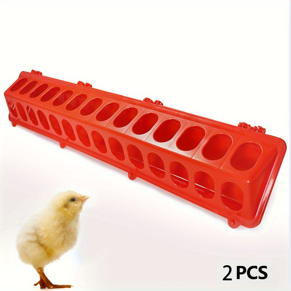 Long feeding trough for chickens, ducks, and geese, suitable for feeding and watering.