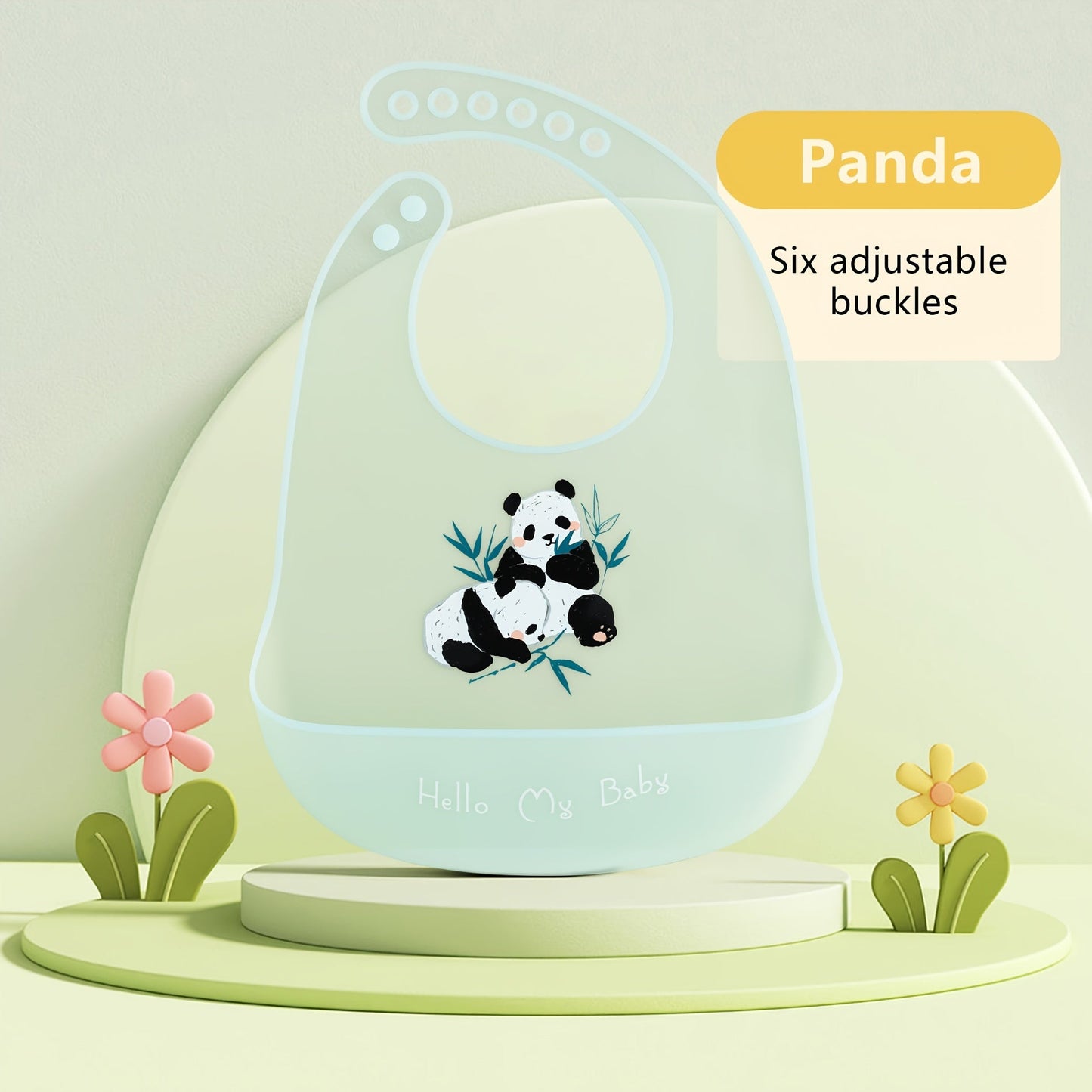 Soft and durable feeding bibs with adjustable neck band for cute babies, waterproof and adorable.