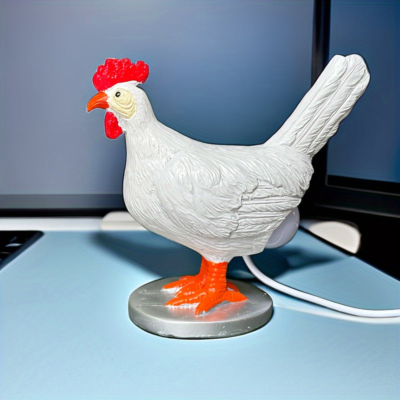 1pc Chicken Butt Lamp, Cute Rooster Resin Desktop Ornament LED Light for Home Decor and Gifts.