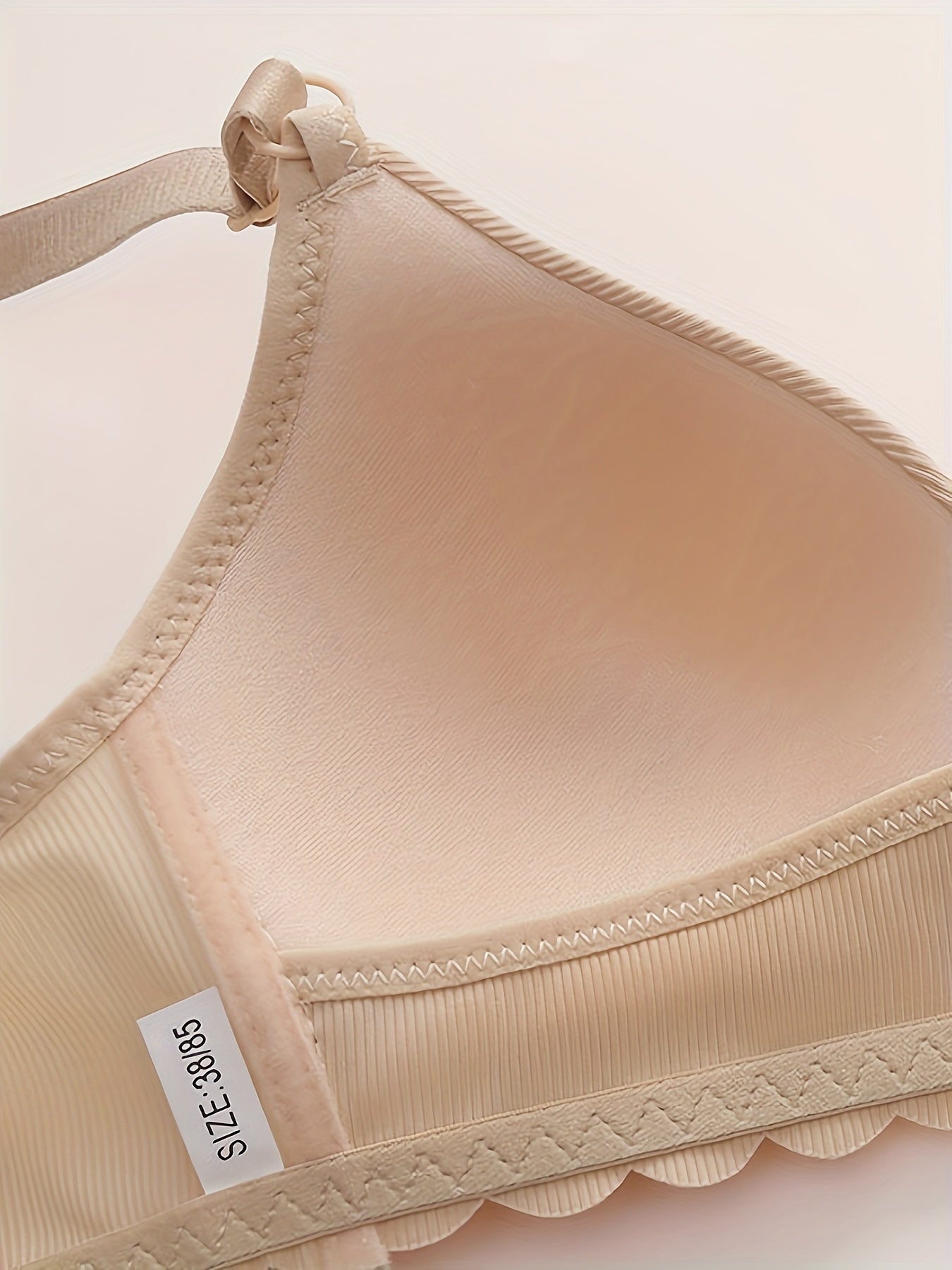 2pcs Women’s Maternity Breast Feeding Bras with Stretchy, Front Closure, Ruffle Detail, Light Pink & Beige, Comfortable Fit for Casual Wear, Supportive Undergarments with Smooth Fabric