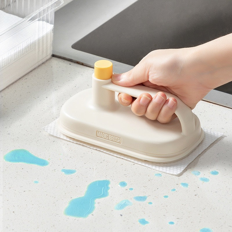 Instead of using 1pc of handle and 10pcs of disposable cloth for cleaning, consider using Disposable Kitchen Grease Remover Special Cleaning Cloth specifically designed for lazy individuals in the bathroom. These cleaning cloths can be bought separately