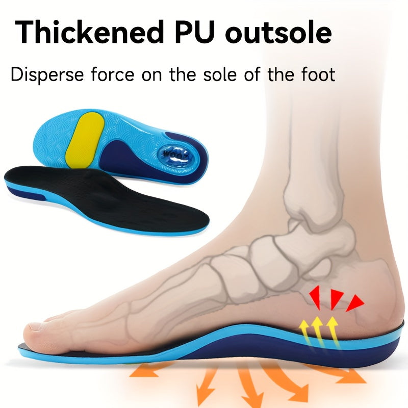 Shock-absorbing arch support insoles for running and work boots provide a comfortable fit and are ideal for long periods of standing.