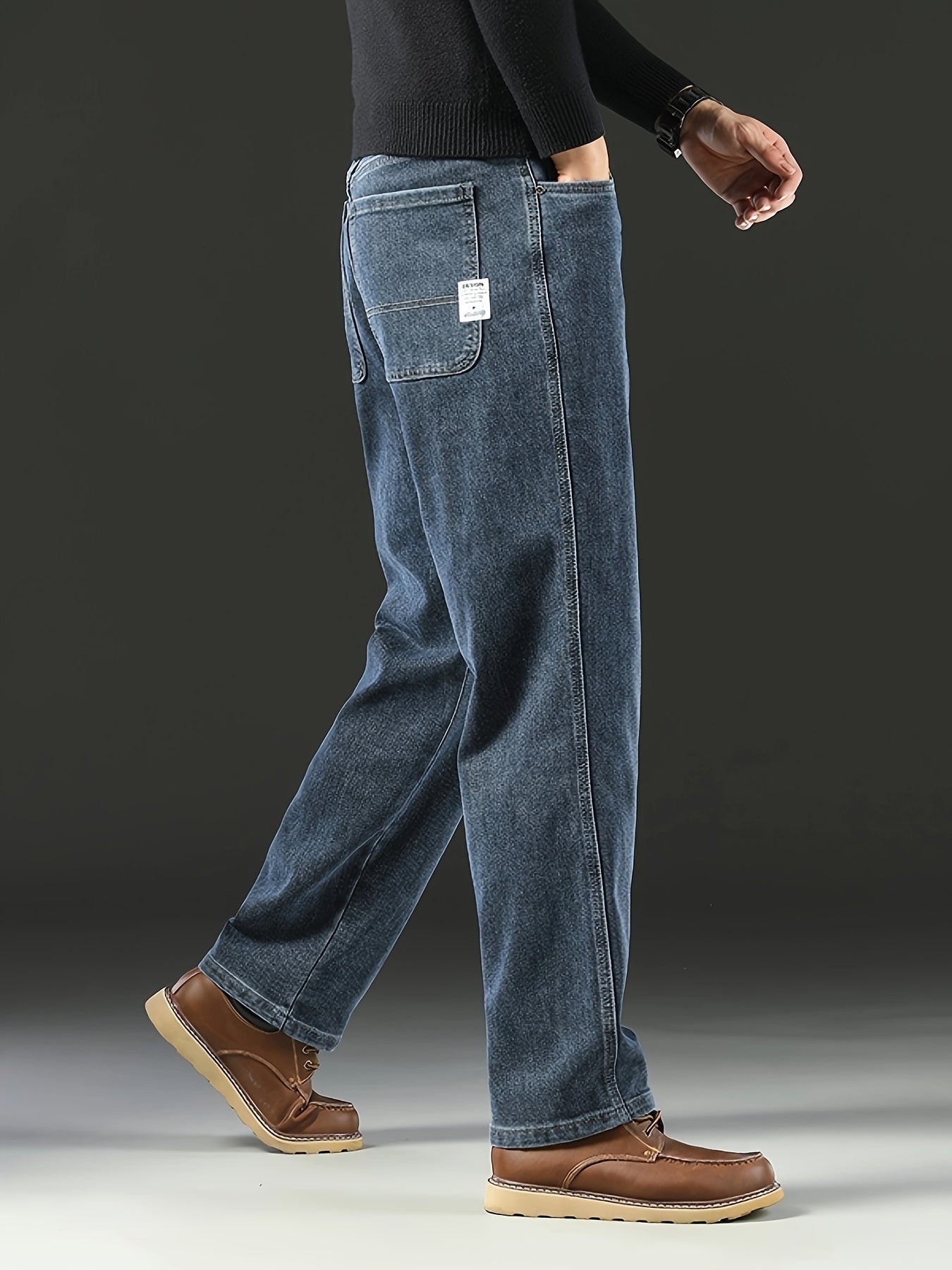 Casual denim jeans for men with classic fit, comfortable stretch, and all-season style.