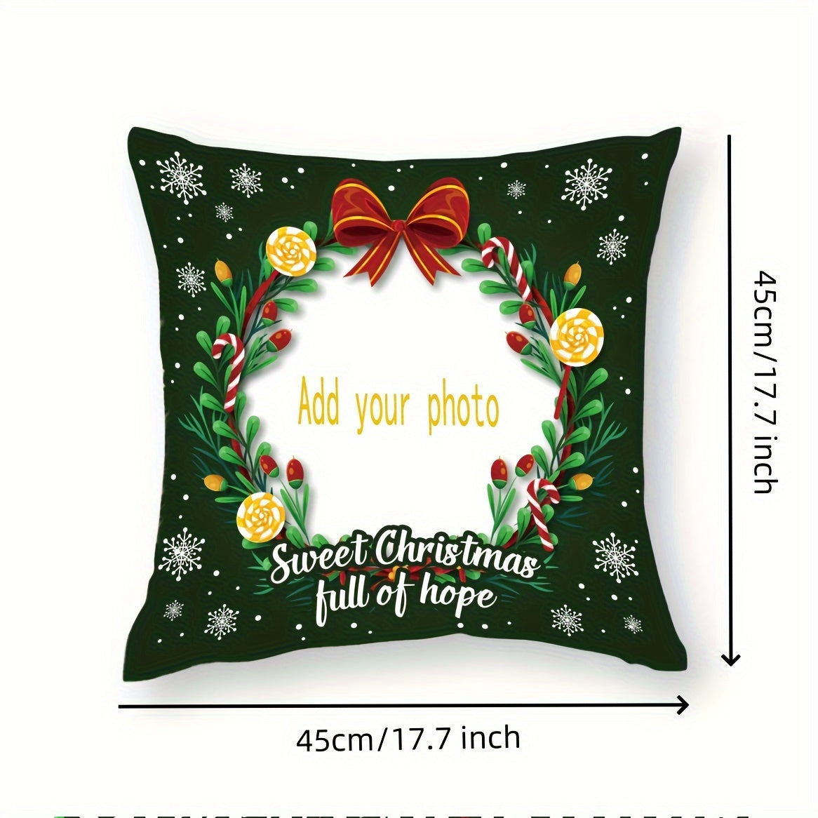 Get your own Custom Christmas Plush Pillowcase today! Add your favorite photos and enjoy the double-sided design for festive home decor. It's the perfect gift for friends and family (Pillow insert not included).