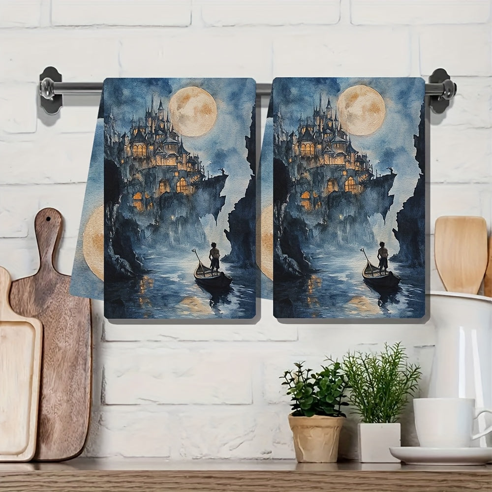 Set of 2 Kitchen Towels, The Secret Of Monkey Island Design, Luxuriously Soft and Absorbent Dish Hand Towels for Holiday Decor, Machine Washable, 16x24 Inch - Item Number 2KYSYS1218635