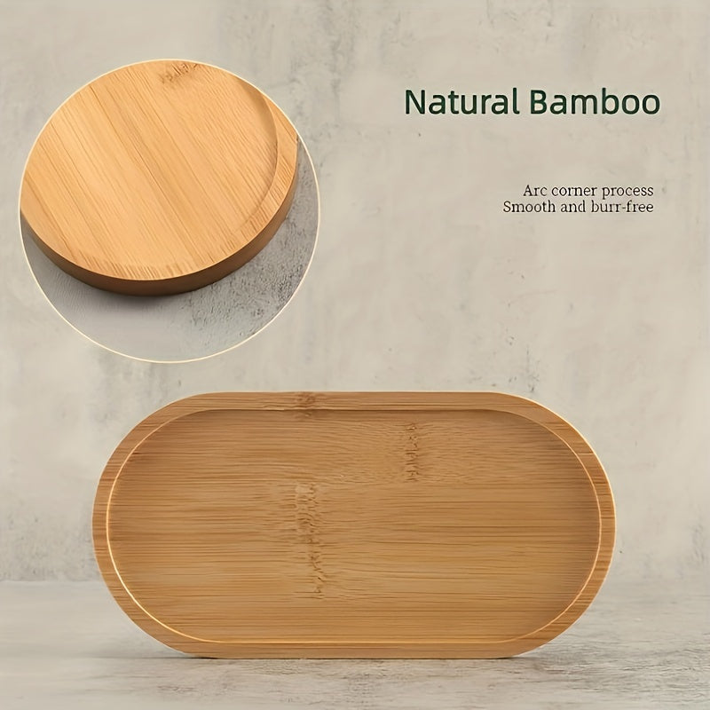 Bamboo tray for bathroom and vanity organization, perfect for glass bottles, candles, and décor.