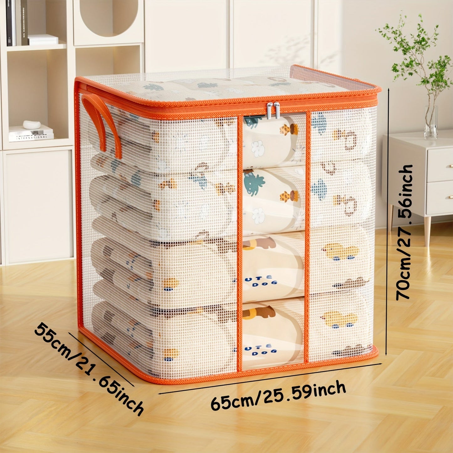 Large PVC Storage Bag with Strong Handles and Zipper - Ideal for Storing Clothing, Toys, Books, and More