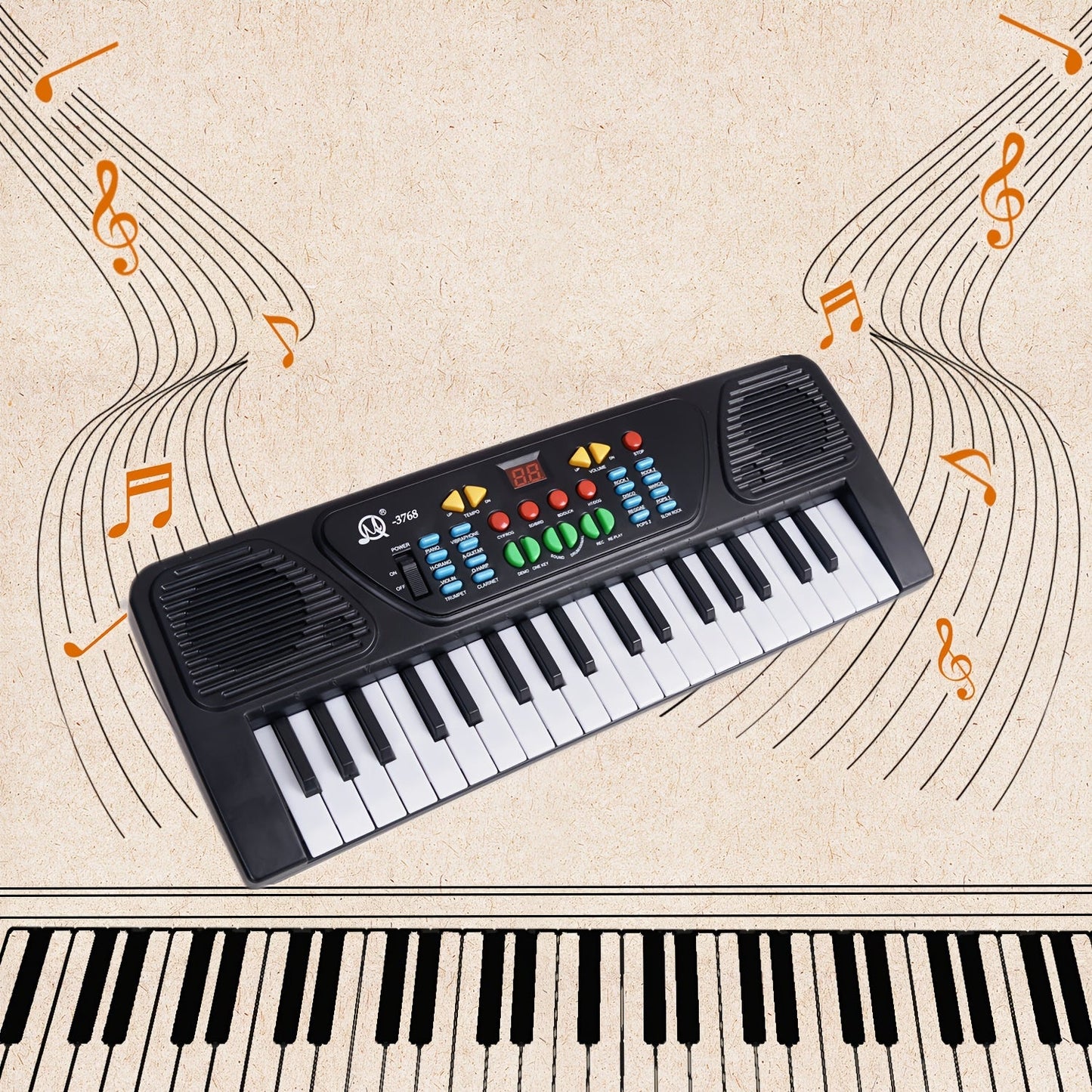 The perfect musical gift for teens - a portable 37 key electronic piano keyboard designed for beginners. Complete with a microphone, this educational music toy is ideal for Halloween, Christmas, birthdays, and beyond.