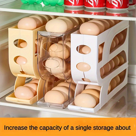 3-Layer Drop-Proof Kitchen Egg Storage Box for Refrigerator made of PP