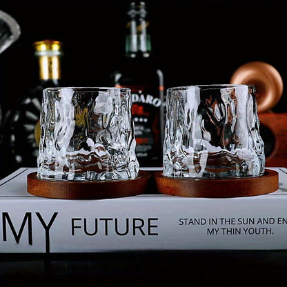 Sets of 6 stylish rolling whisky glasses with holders, perfect for various drinks and as unique gifts for men. Ideal home decor.