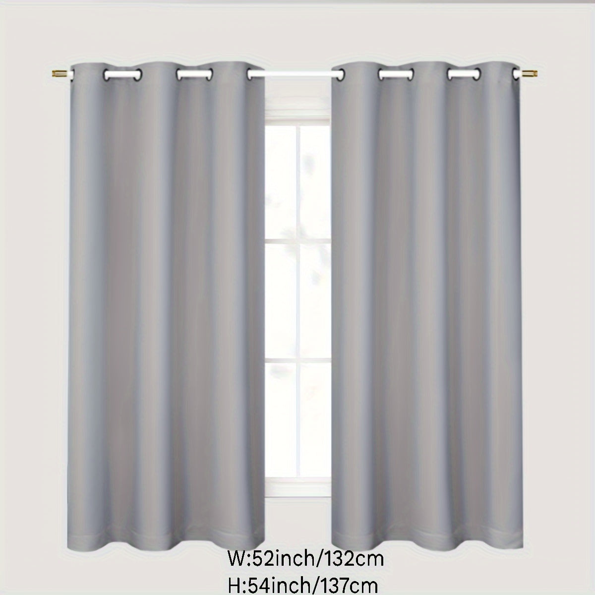 Blackout curtains in gray for a 1PC bedroom with grommets, offering thermal insulation, energy savings, noise reduction, and complete darkness. Ideal for living room use.