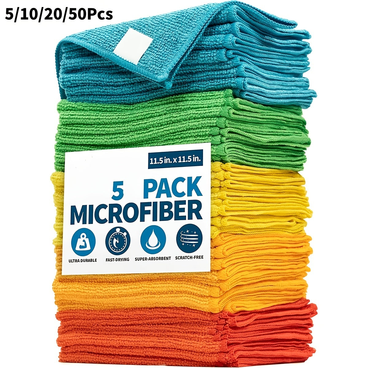 Random color tablet cleaning towels in packs of 5, 10, 20, or 50.