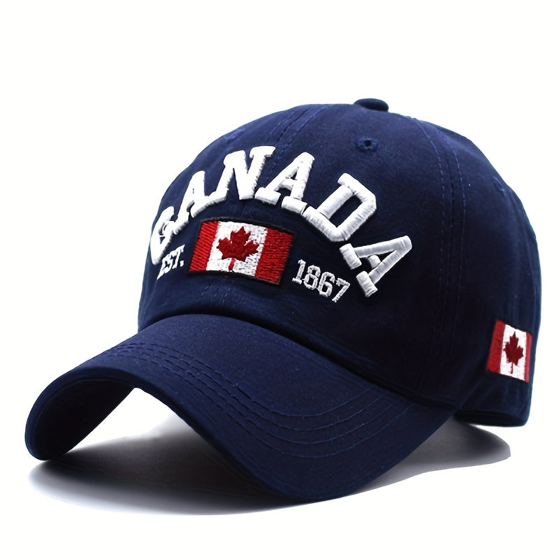 Canada 1867 Baseball Cap with Canadian Flag Embroidery