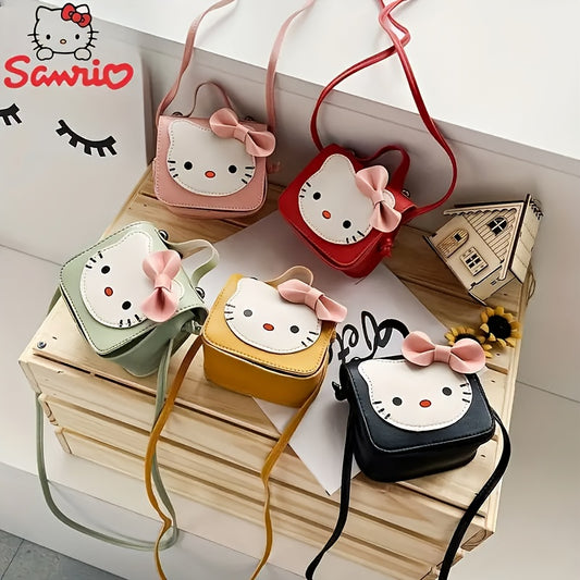 Sanrio Hello Kitty Mini Crossbody Bag features a cute cartoon design, PU material, washable, snap closure, and multiple color options. Perfect for women's fashion accessories, casual