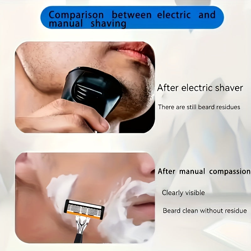 Men's premium stainless steel safety razor with ultra-sharp blades for smooth shaving and easy cleaning. Includes replacement blades for a close shave.