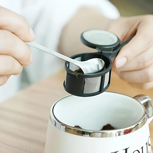 Coffee Filter Spoon: A compact and efficient tool for coffee capsule powder sifting. A must-have for coffee machines and baking. Made from food-safe plastic, no electricity required.