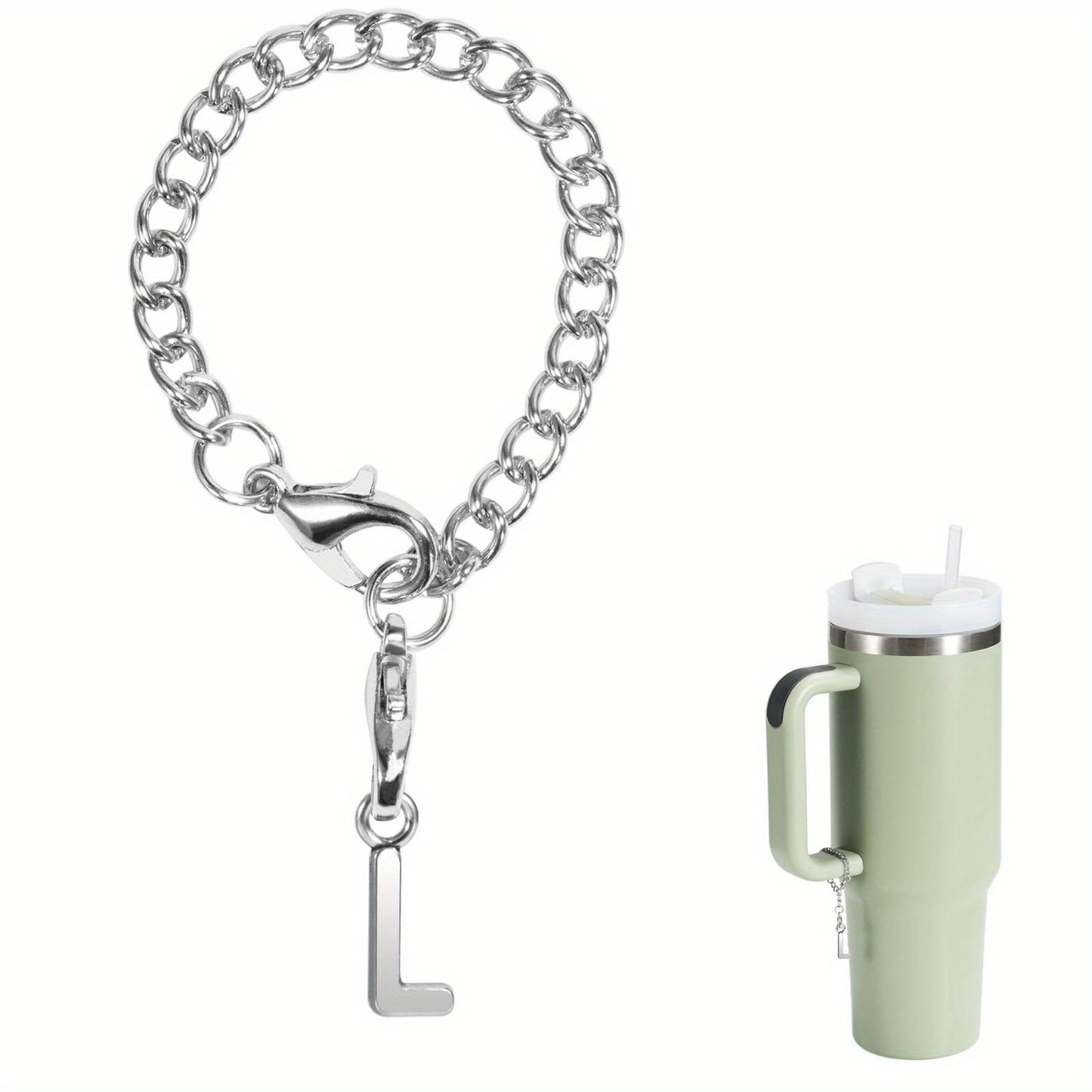 1-pc letter charm accessory for tumblers and water bottles.