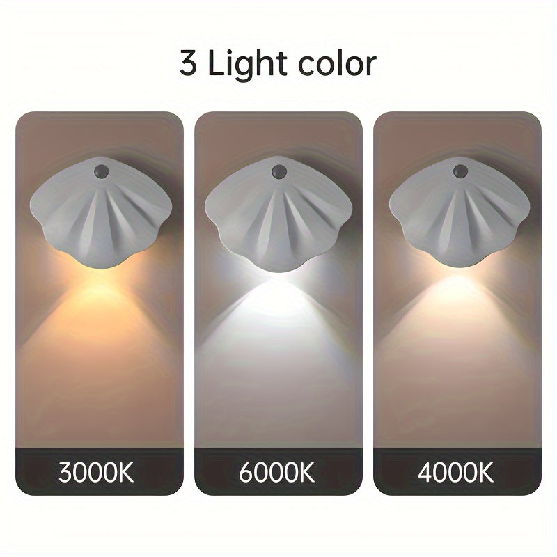 Sleek motion sensor wall light with adjustable brightness, USB powered, 3 color options for various spaces.