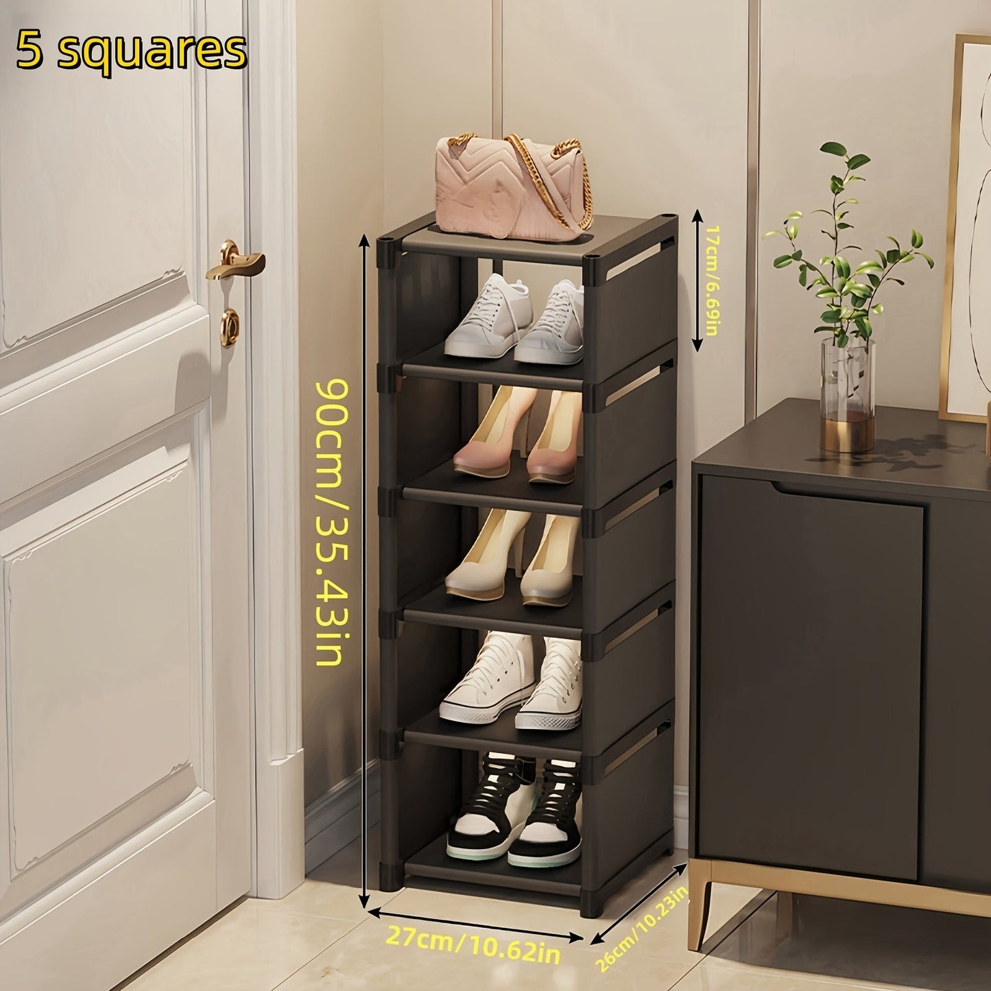 1 Multi-Tier Fabric Shoe Rack with Metal Frame - Space-Saving and Simple Assembly - Great Storage Option for Entryway, Bedroom, or Hallway - Suitable for Sneakers, Slippers, and Sandals - A Stylish Addition to Your Thanksgiving, Halloween, and Christmas