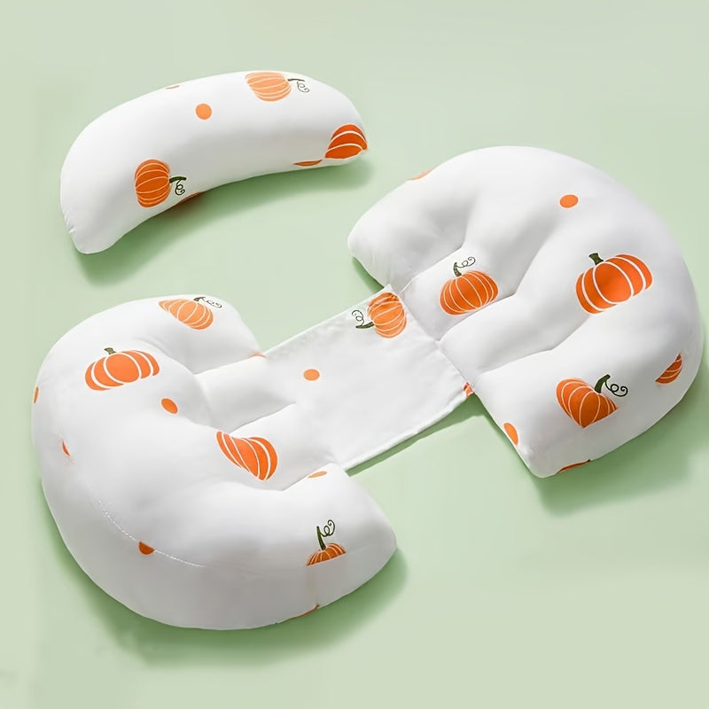 U-Shaped Maternity Pillow with Floral Print, Providing Belly Support for Side Sleeping and Waist Protection