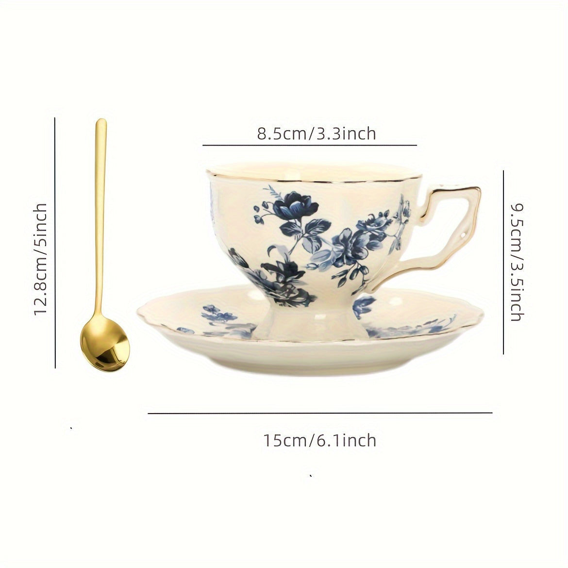 European Flower Teapot Cup and Saucer Set, Ceramic gift for making tea and coffee