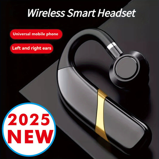 Wireless smart headset with microphone and noise cancellation for calls, push button call control, Type-C charging, semi-open-back earcups. Compatible with cellphones, best suited for