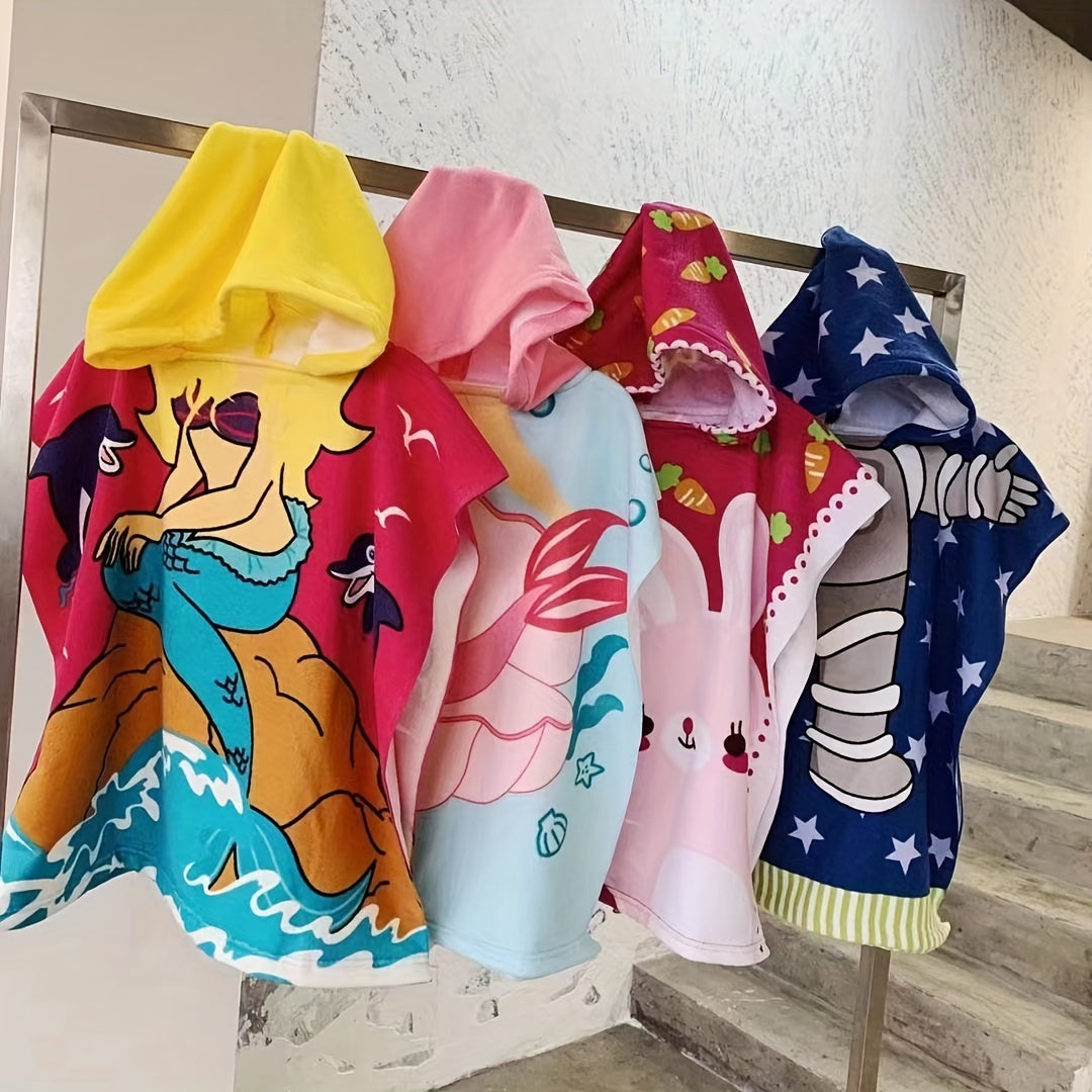 Cute hooded bath towel with fun designs - ideal gift for kids