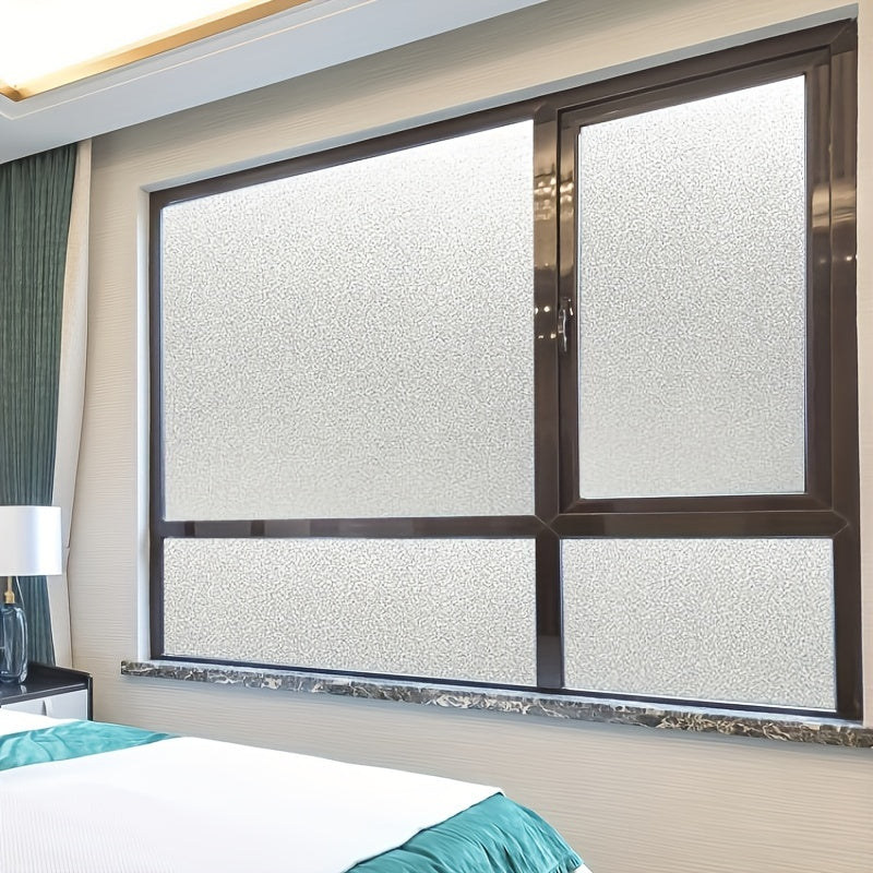 Privacy film for windows that is non-adhesive, electrostatic, removable, and heat-insulating for various locations.