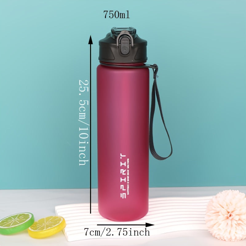 26oz Grinkwell Frosted Sports Water Bottle with Leakproof Design, BPA-Free Material, Silicone Straw, Carrying Rope - Ideal for Gym and Outdoor Use.