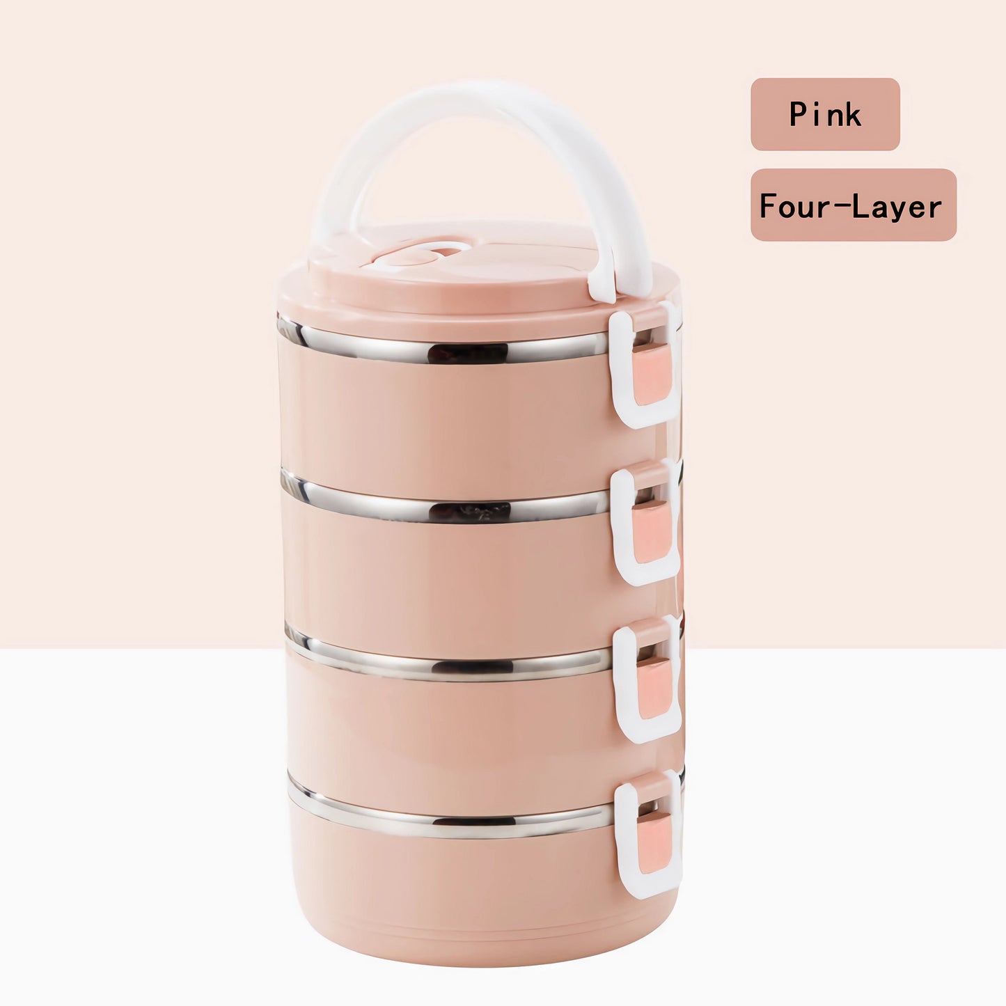 This lunch box is made of waterproof stainless steel and comes in two, three, or four tiers. Its three-tier design increases practicality and makes it easy to carry, while also providing insulation. It is designed to be both waterproof and leakproof.