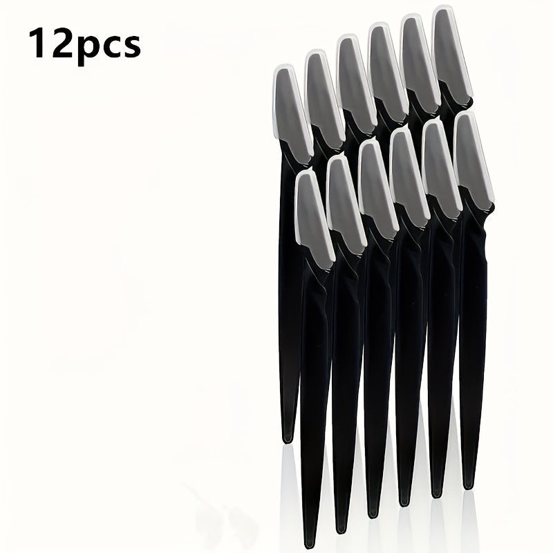 6pcs/12pcs Eyebrow Razor Trimmer with Protective Cover, Safe for Women and Men.